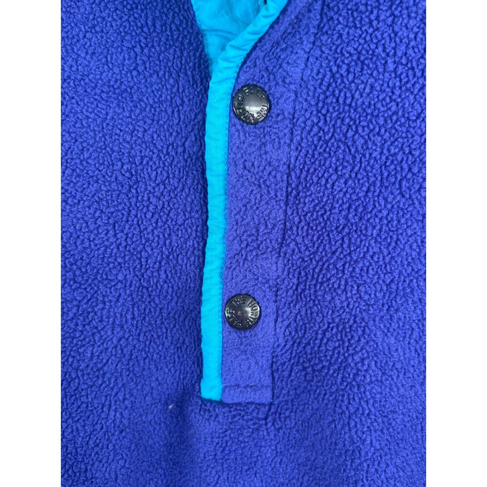 North Face Womens Vintage Fleece Jacket L Snap Blue Purple Outdoors Camp Hike - Picture 7 of 7